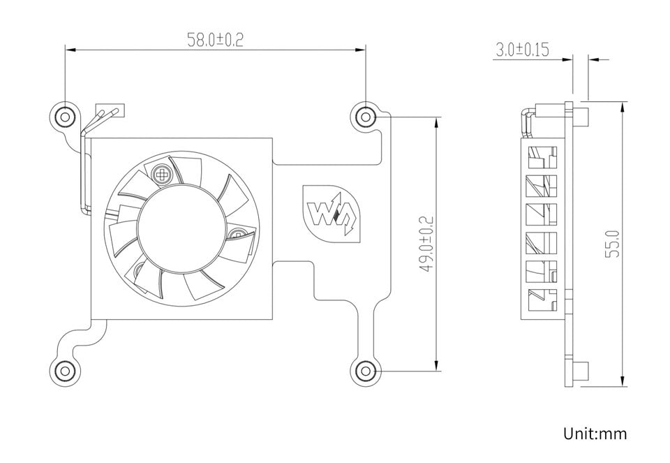 CPU Fan for Raspberry Pi 4B/3B