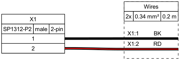 SP13 Power Pigtail Connector Pair