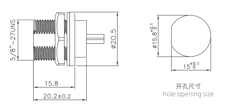 USB Type C to Micro-USB Panel Mount Connector