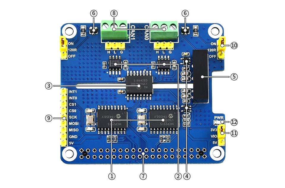 Waveshare 2-Channel Isolated CAN HAT for Raspberry Pi: NMEA 2000 Compatible