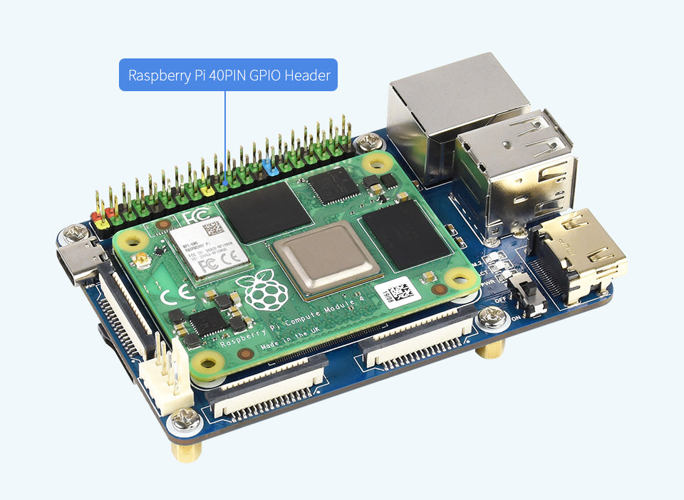 Waveshare Mini Base Board (A) for Raspberry Pi Compute Module 4 (CM4-IO-BASE-A)