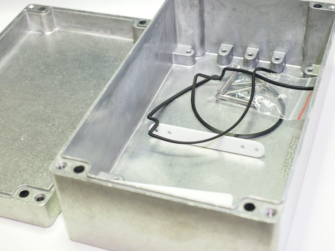 Metal enclosure, 200x120x75 mm, aluminum, IP65