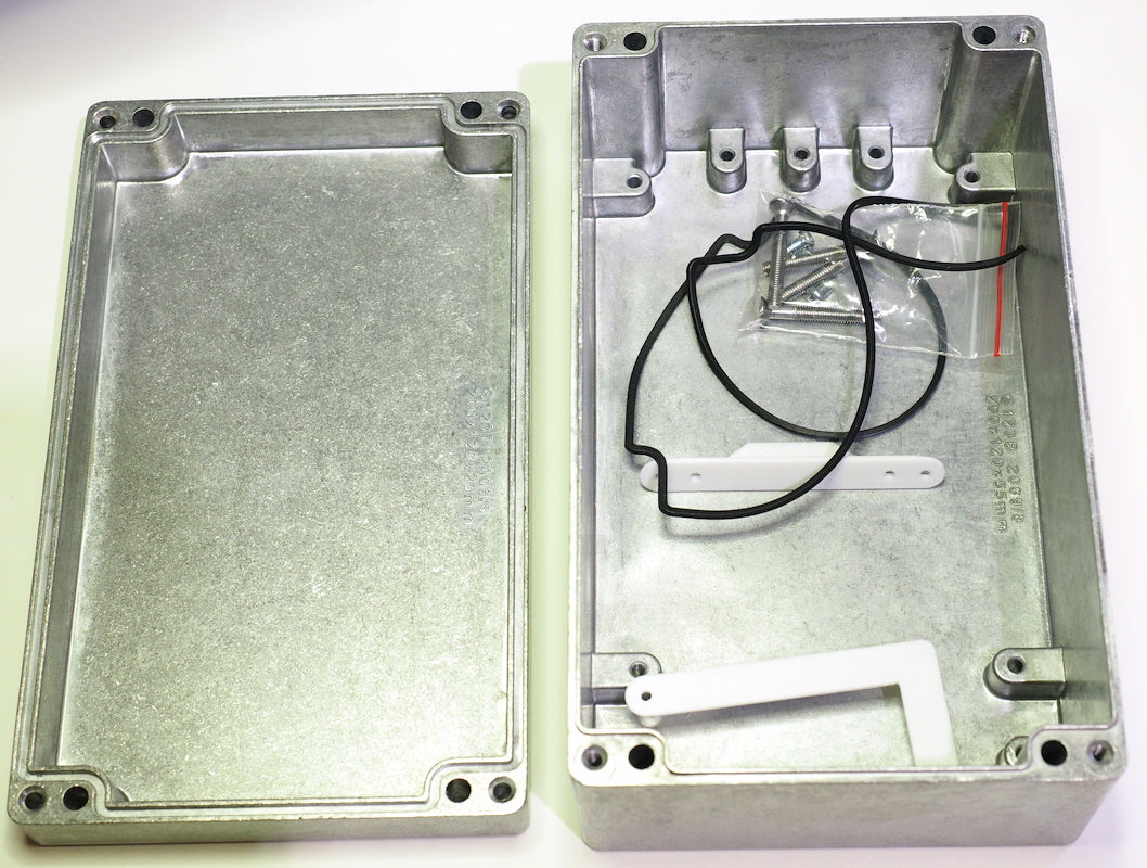 Metal enclosure, 200x120x75 mm, aluminum, IP65