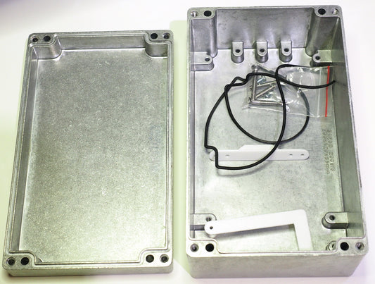 Metal enclosure, 200x120x75 mm, aluminum, IP65