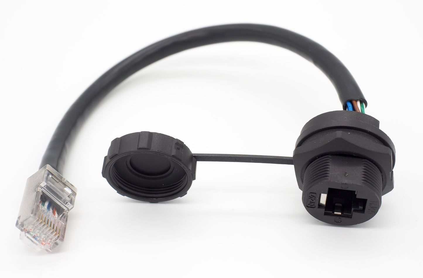 RJ45 Female Panel Back Mount Receptacle with 0.2m cable